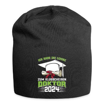 Doktor 2024 Habe die Lizenz zum Klugscheißen - Jersey-Beanie - Schwarz - Vorne