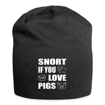 Schnauben, wenn du Schweine liebst Schweinezüchter - Jersey-Beanie - Schwarz - Vorne