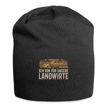 Unterstütze unsere Bauern - für unsere Landwirte - Jersey-Beanie - Schwarz - Vorne