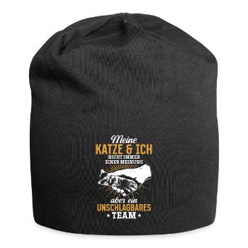 Unschlagbares Team - für katzenliebhaber - Jersey-Beanie - Schwarz - Vorne