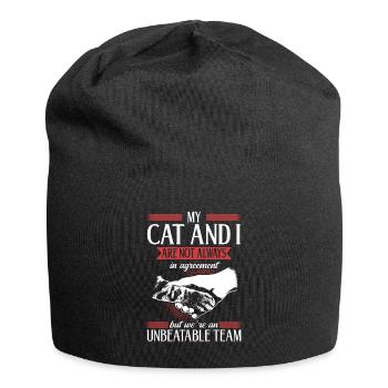 Unbeatable team - for cat lovers - Jersey Beanie - black - Front