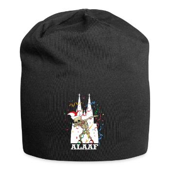 Karneval Kölle Alaaf Dabbing Skelett Fun - Jersey-Beanie - Schwarz - Vorne