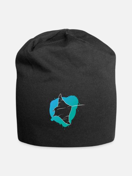 Rochen im Riff Ozeanischer Geist Geschenk - Jersey-Beanie - Schwarz