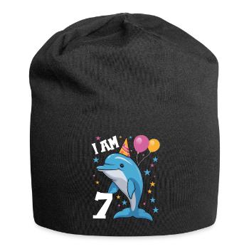 I' years old Delfine Delfin 7th birthday - Jersey Beanie - black - Front