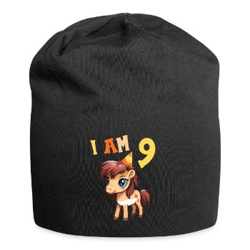 J'ai 9 ans Chevaux Cheval 9ème anniversaire - Bonnet en jersey - noir - Devant