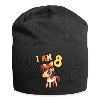 I'm 8 years old Horses Horse 8th birthday - Jersey Beanie - black - Front