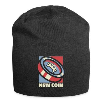 New Coin Kryptowährung Blockchain Crypto Bitcoin - Jersey-Beanie - Anthrazit - Vorne