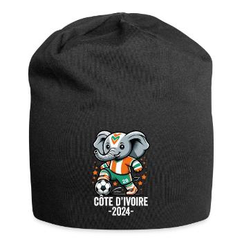 Elfenbeinküste 2024 Ivorischer Elefant Fußball Trikot - Jersey-Beanie - Schwarz - Vorne