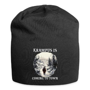 Krampus T | Costume de Krampus | Père Noël - Bonnet en jersey - noir - Devant