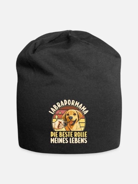 Mama Hundemama Hund Labrador - Jersey-Beanie - Schwarz