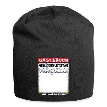 30. Geburtstag Mann und Frau Gästebuch - Jersey-Beanie - Schwarz - Vorne
