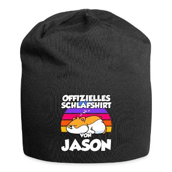 Offizielles Schlafshirt Von Jason - Jersey-Beanie - Schwarz - Vorne