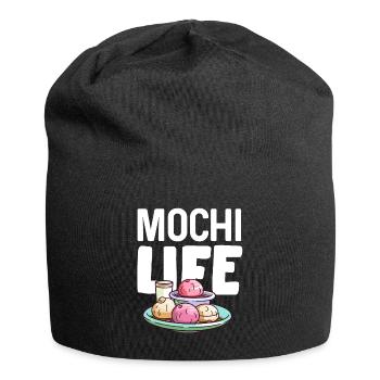 Mochi Japanischer Reiskuchen Süßigkeiten Snack Süßes Mochi - Jersey-Beanie - Schwarz - Vorne
