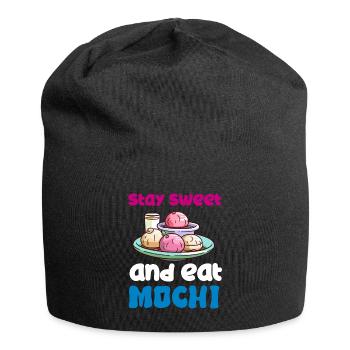 Mochi Japanischer Reiskuchen Süßigkeiten Snack Süßes Mochi - Jersey-Beanie - Schwarz - Vorne