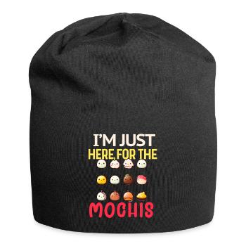 Mochi Japanischer Reiskuchen Süßigkeiten Snack Süßes Mochi - Jersey-Beanie - Schwarz - Vorne