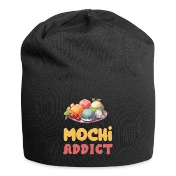 Mochi Japanischer Reiskuchen Süßigkeiten Snack Süßes Mochi - Jersey-Beanie - Schwarz - Vorne