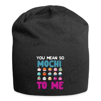 Mochi Japanischer Reiskuchen Süßigkeiten Snack Süßes Mochi - Jersey-Beanie - Schwarz - Vorne
