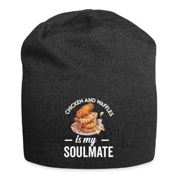 Hühnchen und Waffeln Gebratene Hähnchenflügel Liebhaber - Jersey-Beanie - Anthrazit - Vorne
