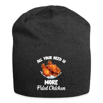 Hühnchen und Waffeln Gebratene Hähnchenflügel Liebhaber - Jersey-Beanie - Anthrazit - Vorne