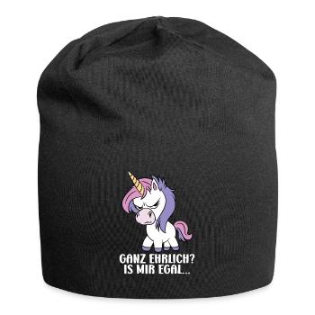 Ganz Ehrlich? Is Mir Egal - Jersey-Beanie - Schwarz - Vorne