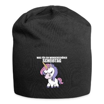 Was für ein Wunderschöner Scheißtag - Jersey-Beanie - Schwarz - Vorne