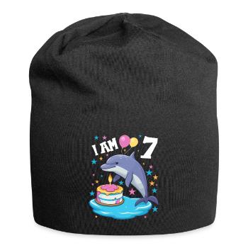 J’ai 7 ans Dauphins Dauphin 7ème anniversaire - Bonnet en jersey - noir - Devant