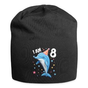 I'm 8 years old Dolphins Dolphin 8th Birthday - Jersey Beanie - black - Front