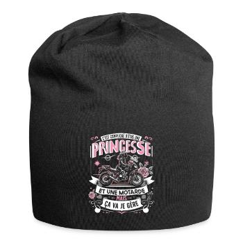 Princesse Motarde Humour Cadeau Pour Femme Moto - Bonnet en jersey - noir - Devant