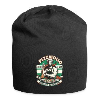 Pizzaiolo Le Seul Le Vrai Cadeau Pizzeria Humour - Bonnet en jersey - noir - Devant