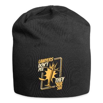 Anwälte pinkeln nicht, sie verklagen Rechtsbeistand - Jersey-Beanie - Schwarz - Vorne