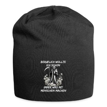 Beruflich Was Mit Menschen Machen - Sensenmann - Jersey-Beanie - Schwarz - Vorne