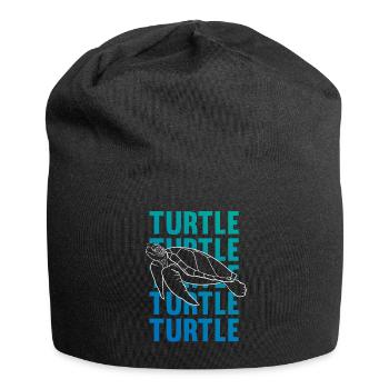 TURTLE Silhouette Word Art Gift - Jersey Beanie - black - Front