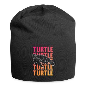 TURTLE Silhouette Word Art Gift - Jersey Beanie - black - Front