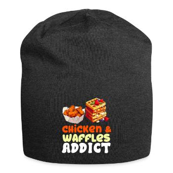 Hühnchen und Waffeln Gebratene Hähnchenflügel Liebhaber - Jersey-Beanie - Anthrazit - Vorne