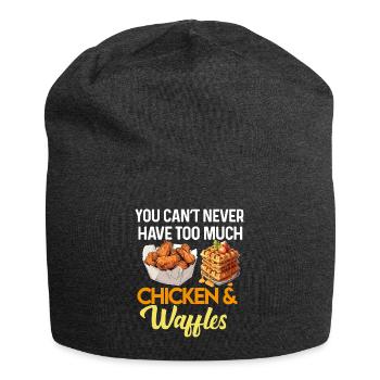 Hühnchen und Waffeln Gebratene Hähnchenflügel Liebhaber - Jersey-Beanie - Anthrazit - Vorne