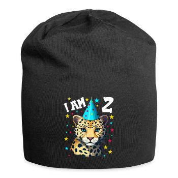 2nd Birthday I'm 2 Years Old Leopard Leopard - Jersey Beanie - black - Front