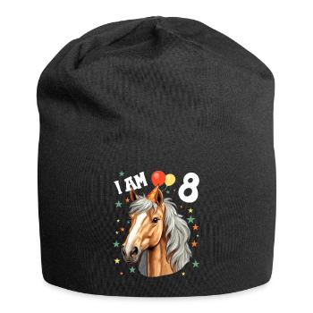 I'm 8 Years Old Horses Horse 8th Birthday - Jersey Beanie - black - Front