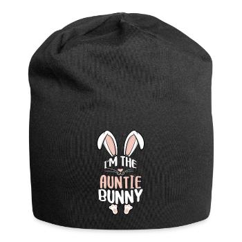 Je suis la tante lapin - Bonnet en jersey - noir - Devant