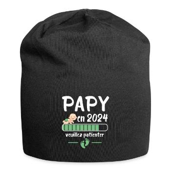 Papy Annonce Grossesse Futur Grand Père 2024 - Bonnet en jersey - noir - Devant