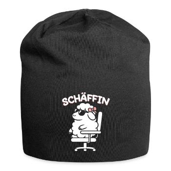 Chef Chefin Schaf Geschenk Schäfin Spruch - Jersey-Beanie - Schwarz - Vorne
