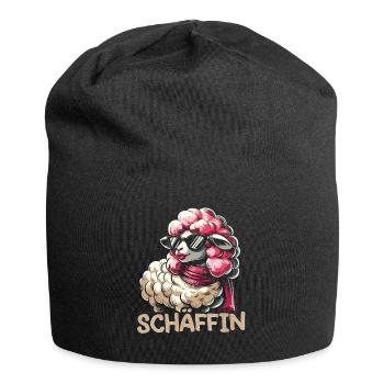 Chef Chefin Schaf Geschenk Schäfin Spruch - Jersey-Beanie - Schwarz - Vorne