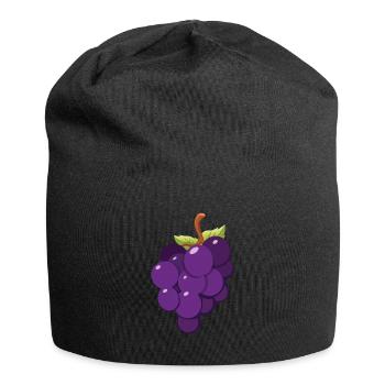 Cartoon Grapes Wine Wine Lover - Jersey Beanie - black - Front