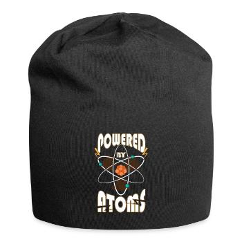 Powered by Atoms Funny Sayings Physics Gift - Jersey Beanie - black - Front
