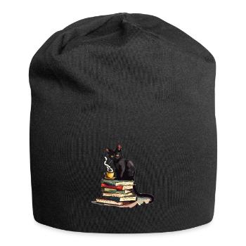 Cats Books Tea Reading - Cute Funny Graphic - Jersey-Beanie - Schwarz - Vorne