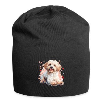 Maltipoo Chien Race Animal Mignon Drôle Graphique - Bonnet en jersey - noir - Devant