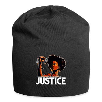 Gerechtigkeit - Jersey-Beanie - Schwarz - Vorne