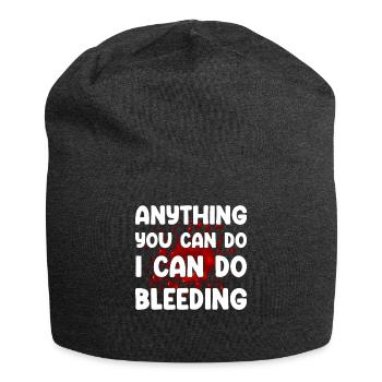 Alles, was du tun kannst, kann ich auch bluten lassen - Jersey-Beanie - Anthrazit - Vorne