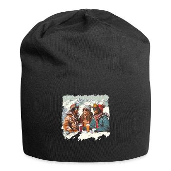 Winter Sports Mountains Snow Beer Ski - Jersey Beanie - black - Front