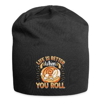 Zimtschnecke Bäcker - Jersey-Beanie - Schwarz - Vorne