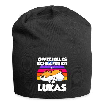Offizielles Schlafshirt Von Lukas - Jersey-Beanie - Schwarz - Vorne